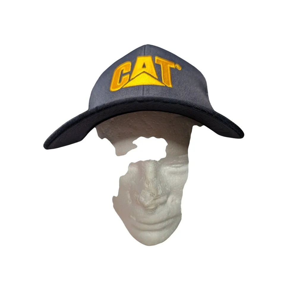 Caterpillar CAT Logo Black Trucker Hat Snapback Mesh Workwear Cap Mens OSFM